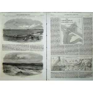  Isthmus Suez Canal Plan 1869 Lake Menzaleh Pelusian Art 