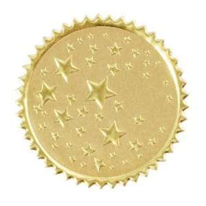  Successories Round Gold Stars Foil Certificate Seals 