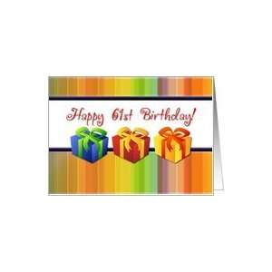  Happy 61st Birthday   Colorful Gifts Card Toys & Games