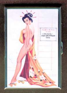 JAPANESE PIN UP GIRL GEISHA ID Holder, Cigarette Case or Wallet MADE 