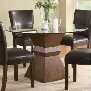  Coaster Nicolette Round Glass Top Dining Table: Home 