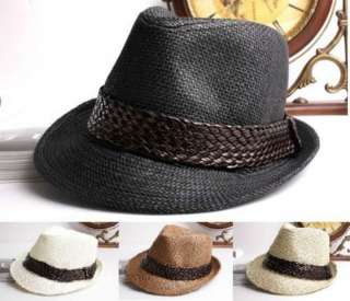 NEW vintage fedora straw trilby hats womens mens cap  