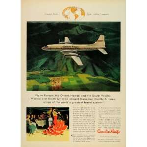  1958 Ad Canadian Pacific Airline Britannia Jet Flamenco 