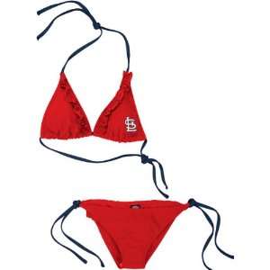   Louis Cardinals Womens Red Ruffled String Bikini: Sports & Outdoors