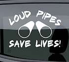 loud pipes save lives funny car truck window decal sti buy it now $ 4 