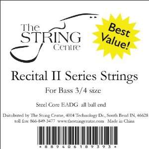  The String Centre Recital II Bass String Set 3/4 size set 