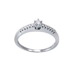  1/10 Ct. Diamond Classic Promise Ring in 14K White Gold Jewelry