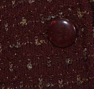 NWT ST. JOHN Burgundy Shimmer Tweed Knit Jacket 14  