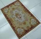 x6 Handmade French Aubusson Design Roses Wool Needlepoint Area Rug 