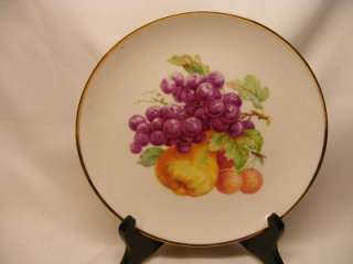 Vintage German Plate Fruit Still Life Pear Grapes  