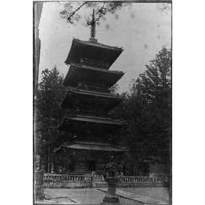  1889, Five storied pagoda, Temple, Nikko, Japan: Home 