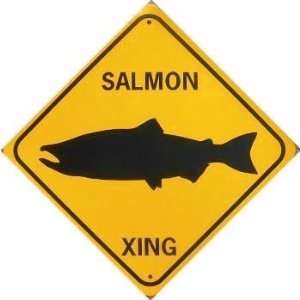  SALMON XING Aluminum Sign: Sports & Outdoors