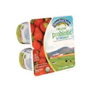 Stonyfield Farm, Yogurt,organic,probiotic,strawberry, 4/4 Oz (Pack of 