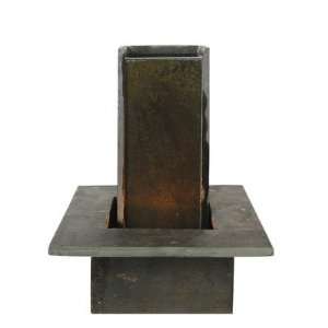  Lighted Slate Stone Pillar Table Fountain