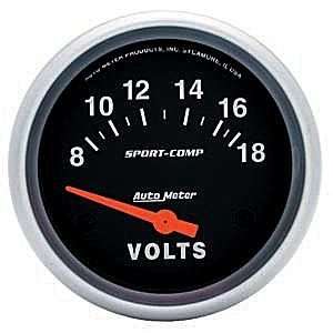  AutoMeter 2 5/8 Voltmeter, 8 18 Volts: Automotive