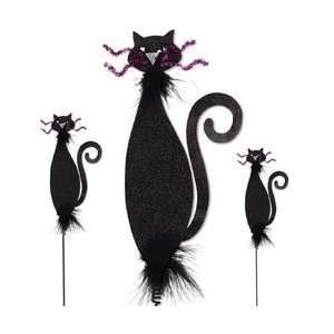  Black Cat Pumpkin Decoration (Set of 3): Patio, Lawn 
