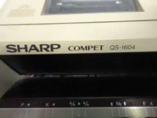 Sharp QS 1604 Electronic Calculating Machine Vintage Adding Machine 