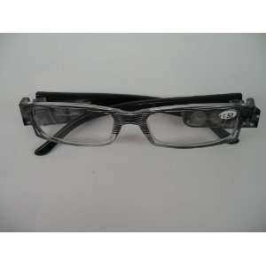  Lighted Reading Glasses +1.50 Night light LED Frame (BLACK 