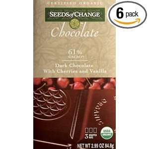 Seeds of Change Dark Milk Chocolate Cherries And Vanilla Bar, 2.9900 