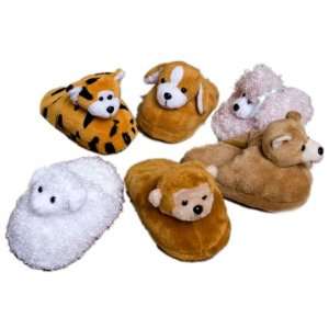 Coin Critterz Fuzzy Animal Toddler Slippers   Lamb, Dog, Monkey, Bear 