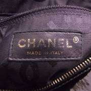 CHANEL Patent Perforated Camelia Hobo Black Bag Purse  