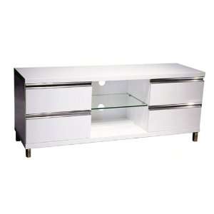  High Gloss TV Stand w/ Chrome Accent By Chintaly