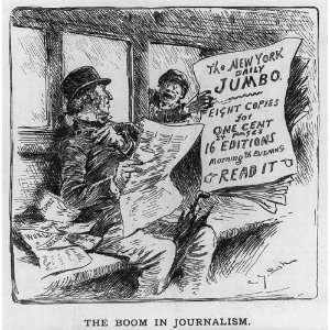   Boom in Journalism,New York Daily Jumbo,1883,cartoon