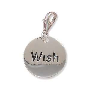  Sterling Silver Wish Charm with 18 Steel Chain Jewelry