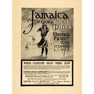  1906 Ad United Fruit Co. Steamship Lines Cruise Jamaica 