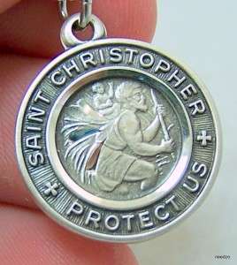 Sterling Silver Saint St Christopher Traveling Medal  