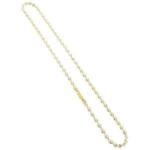18k Gold over Sterling Silver Vermeil 3mm Twisted Chain Necklace 24 