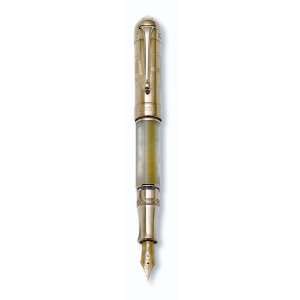  Aurora Pope Fountain Pen   Gold Plated Cap Limited Edition 