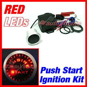 RED Switch UNIVERSAL JDM Ignition ENGINE STARTER, 12V Relay PUSH START 