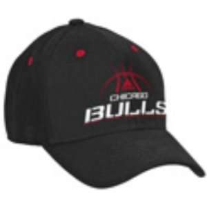   Bulls Black Game Ball Structured Adjustable Cap: Sports & Outdoors