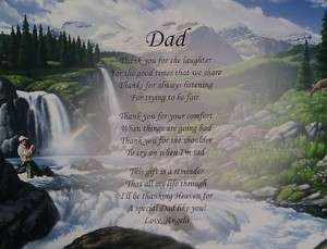 PERSONALIZED POEM FOR DAD BIRTHDAY OR CHRISTMAS GIFT WATERFALL 
