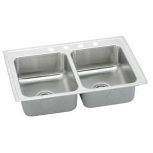 Stainless Steel 43 x 22 Double Basin Top Mount Kitchen Sink with 7 1 