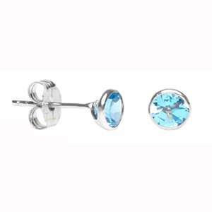   Swiss Blue Topaz Earrings Stud (0.50 ct.tw.) Evyatar Rabbani Jewelry
