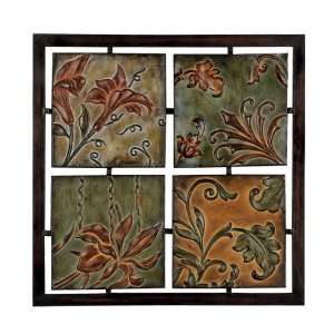    Naples Flowers and Vines Metal Square Wall Art