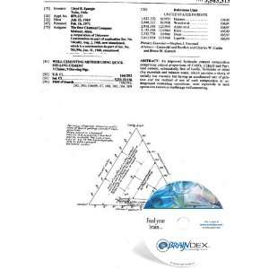 NEW Patent CD for WELL CEMENTING METHOD USING QUICK GELLING CEMENT