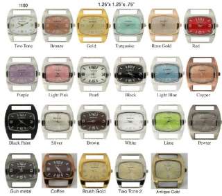 WHOLESALE LOT OF 12 SOLID BAR COLOR DIAL WATCH FACES  