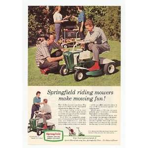  1960 Springfield Riding Mower Make Mowing Fun Print Ad 