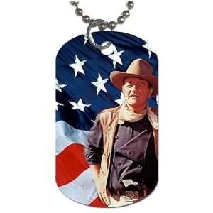  John Wayne USA flag Dog Tag with 30 chain necklace Great 