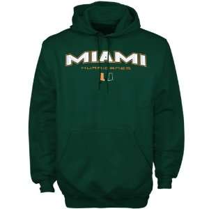  Miami Hurricanes Green Bevel Square Hoody Sweatshirt 