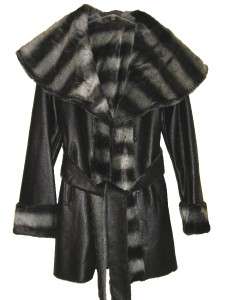 Womens illusion Reversible faux fur coat plus 1X $429  