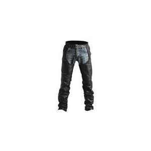   Chaps   Mens Pokerun Outlaw Leather Motorcycle Chaps Automotive