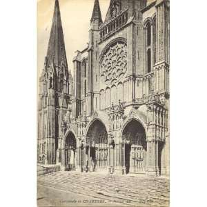   Vintage Postcard South Door   Chartres Cathedral   Chartres France