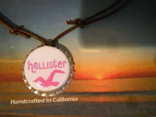 Bottle Cap Necklace Leather Surfer Style Hollister #3  