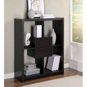  Monarch Cappuccino Hollow Core Bookcase with Drawers: Home 