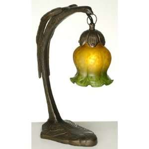  Meyda Tiffany 102406 One Light Accent Table Lamp, Mahogany 