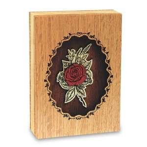  Rose Dimensional Wood Keepsake Cremation Urn   Engravable 